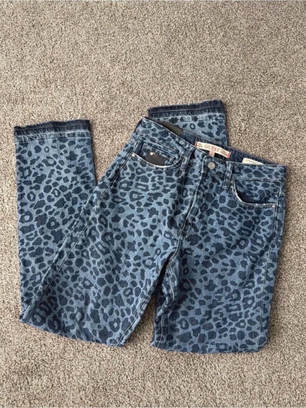 GUESS straight high Women's Sexy Curve Cropped Jeans Blue Size 27